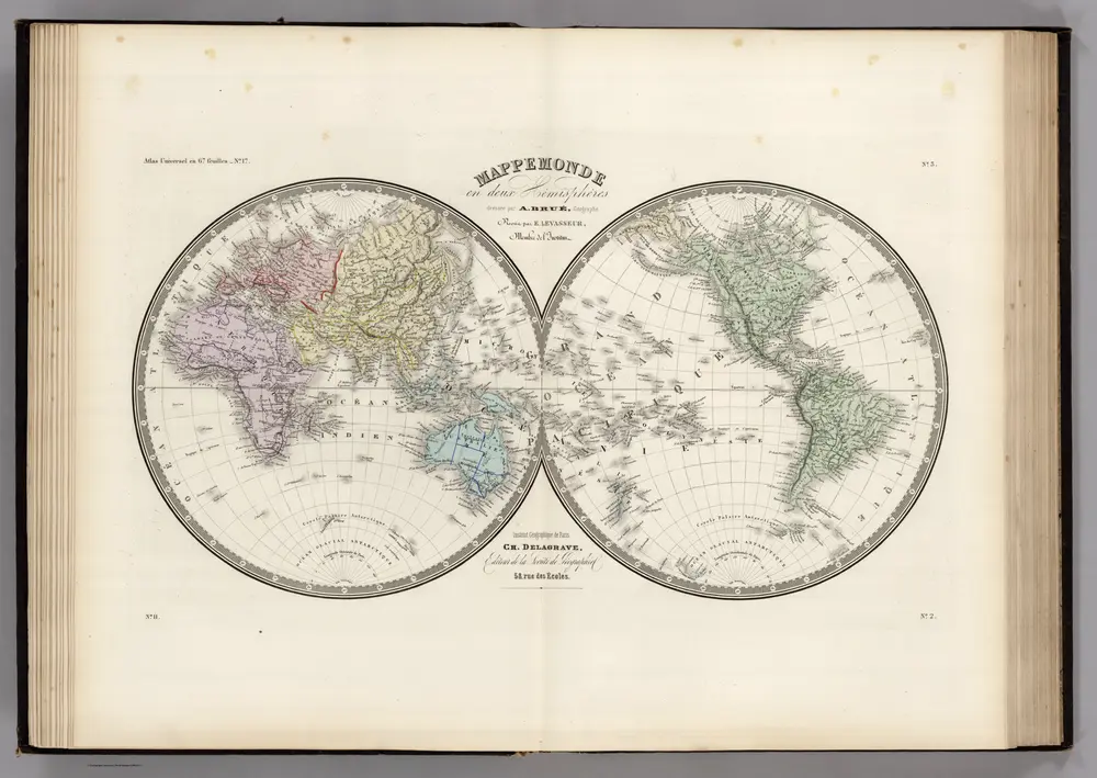 Mappemonde en deux Hemispheres.