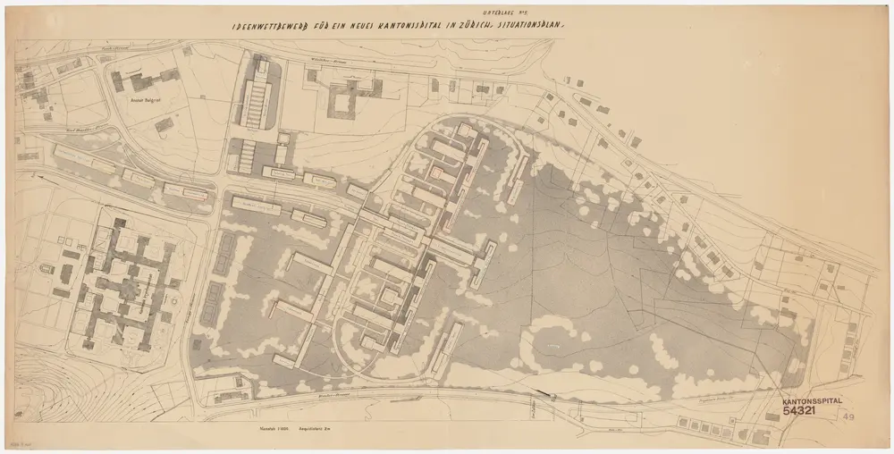 Zürich: Kantonsspital auf dem Burghölzliareal; Projekt 54321; Situationsplan