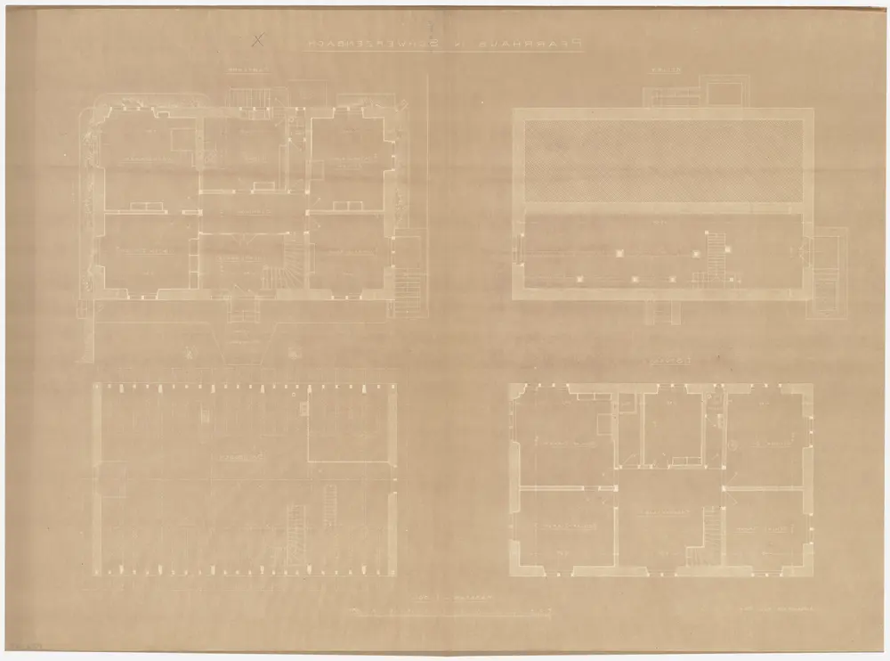 Schwerzenbach: Pfarrhaus, Keller, Erdgeschoss, 1. Stock und Dachgeschoss; Grundrisse (Nr. 1)