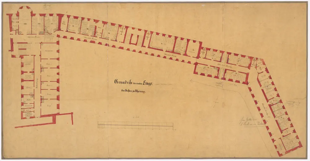 Pflegeanstalt Rheinau: 1. Stock; Grundriss