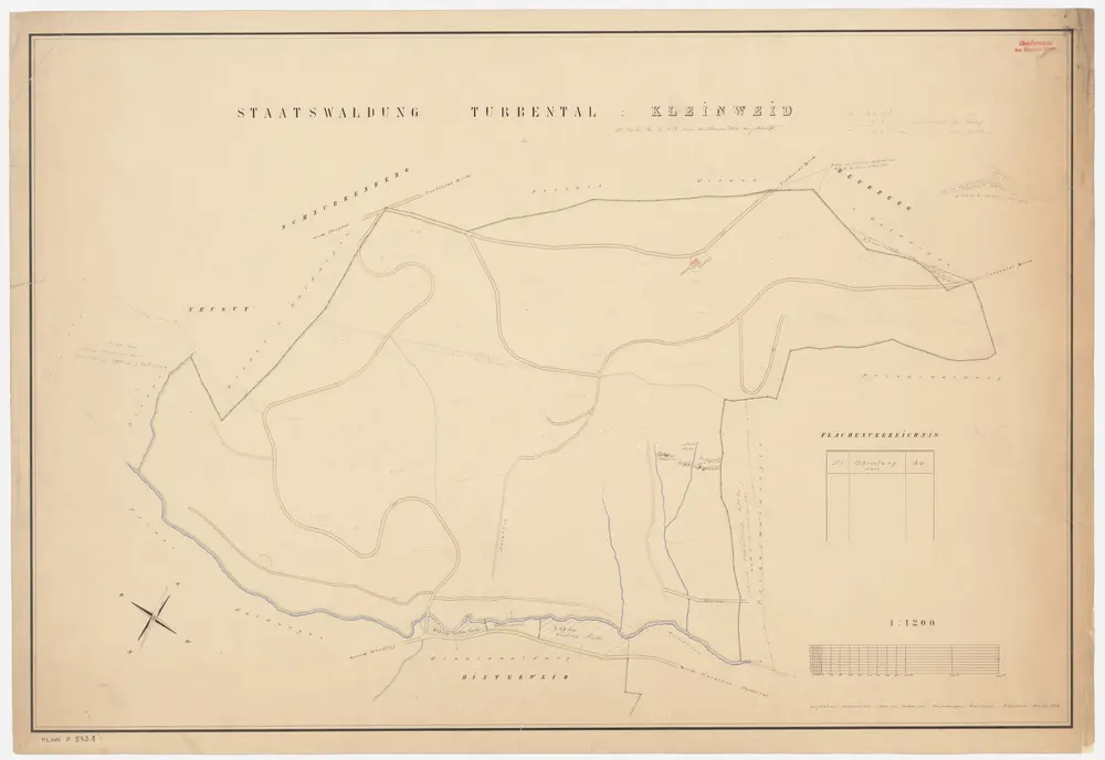 Turbenthal: Staats- und Privatwaldungen: Chliweidli (Kleinweidli); Grundriss