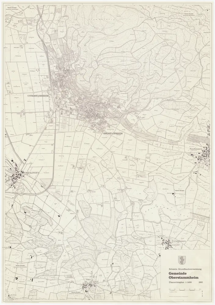 Oberstammheim: Gemeinde; Übersichtsplan (Schweizerische Grundbuchvermessung)