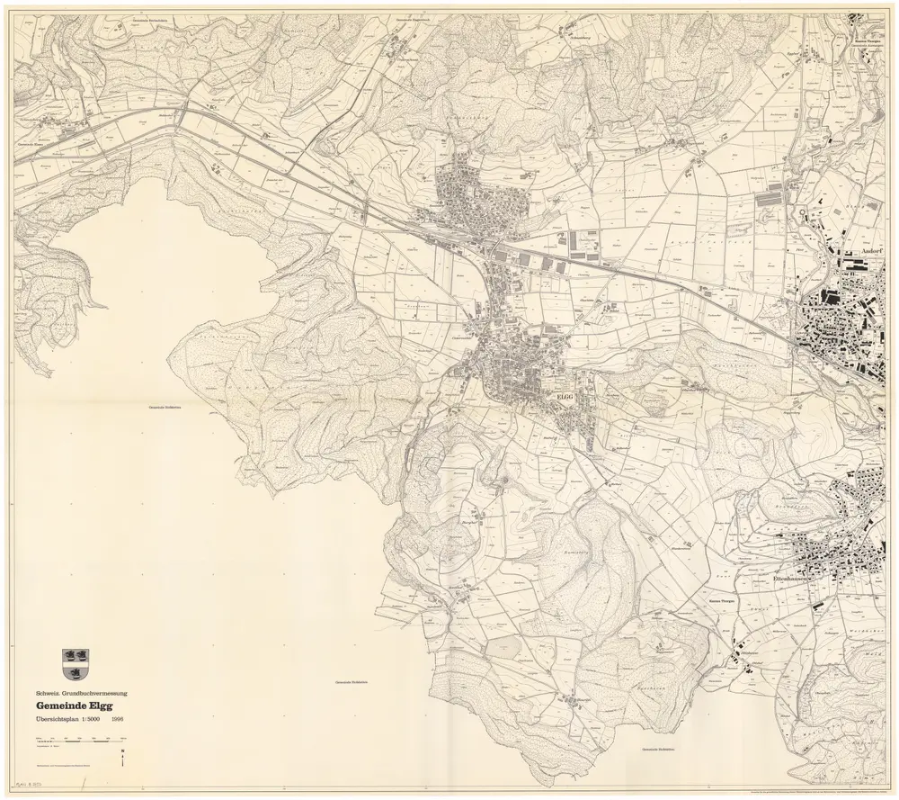 Elgg: Gemeinde; Übersichtsplan (Schweizerische Grundbuchvermessung)