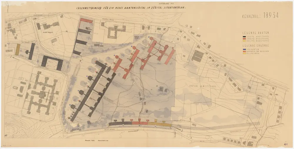 Zürich: Kantonsspital auf dem Burghölzliareal; Projekt 18934; Situationsplan