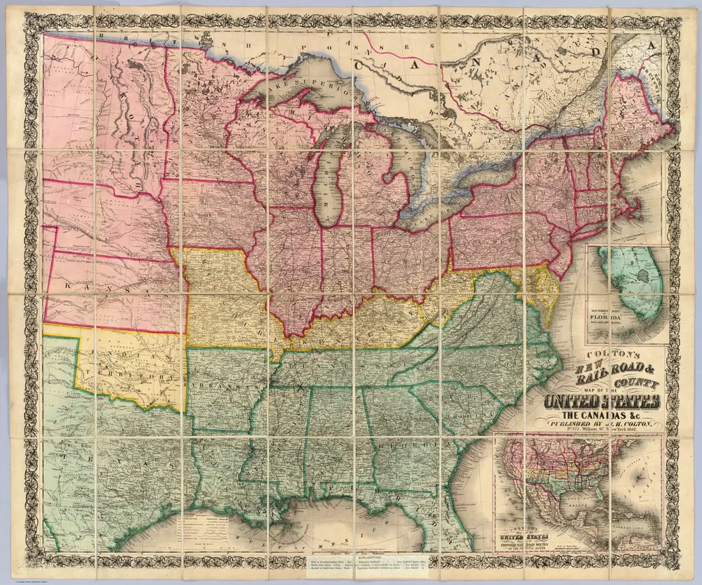 Colton's New Railroad & County Map Of The United States.