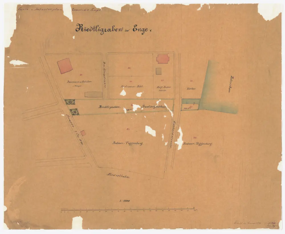 Enge: Riedtligraben; Grundriss