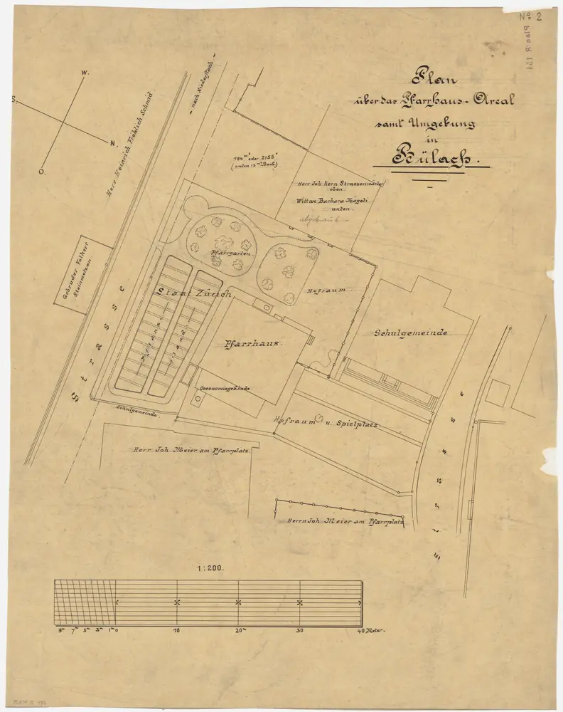 Bülach: Pfarrhaus und Umgebung; Grundriss (Nr. 2)