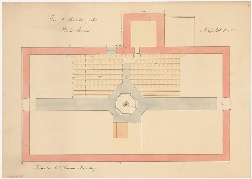 Bauma: Kirche, Bestuhlung; Grundriss (Nr. 1)