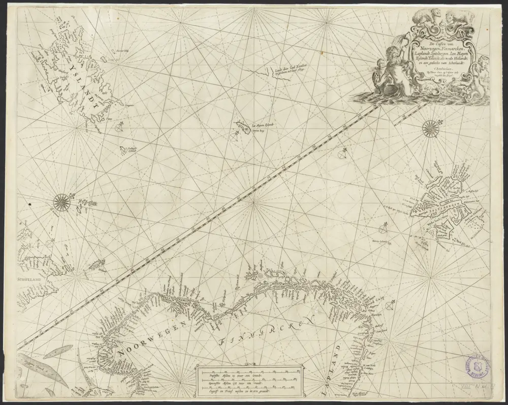 De custen van Noorwegen, Finmarcken, Laplandt, Spitsbergen, Jan Mayen eylandt, Yslandt, als mede Hitlandt, en een gedeelte van Schotlandt.