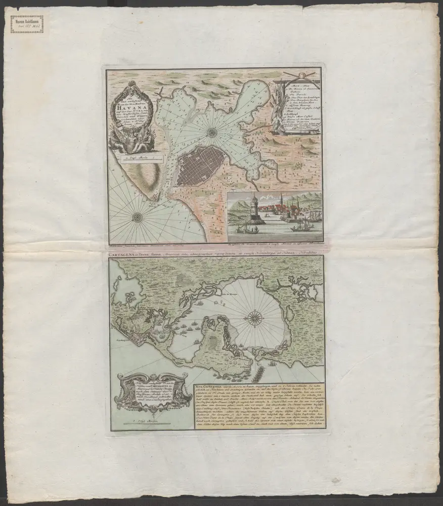 Neu und verbesserter Plan der St. u. Hafens Havana auf der Ins. Cvba mit den Wasser Tiefen, Sand-baencken und Klippen / nochmahlen über sehen  v. Pr. Chasserau Anno 1759