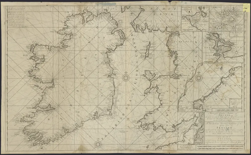 Nieuwe gelyk graadige paskaart van Irland, als meede de geheele west kust van Engeland