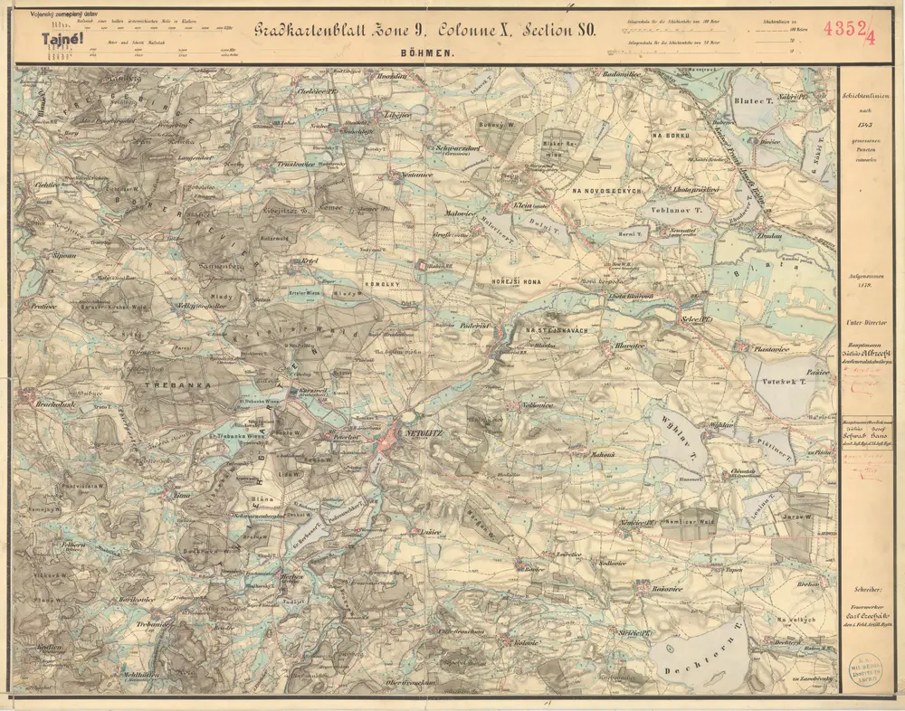 III. vojenské mapování - 1 : 25 000, mapový list 4352_4