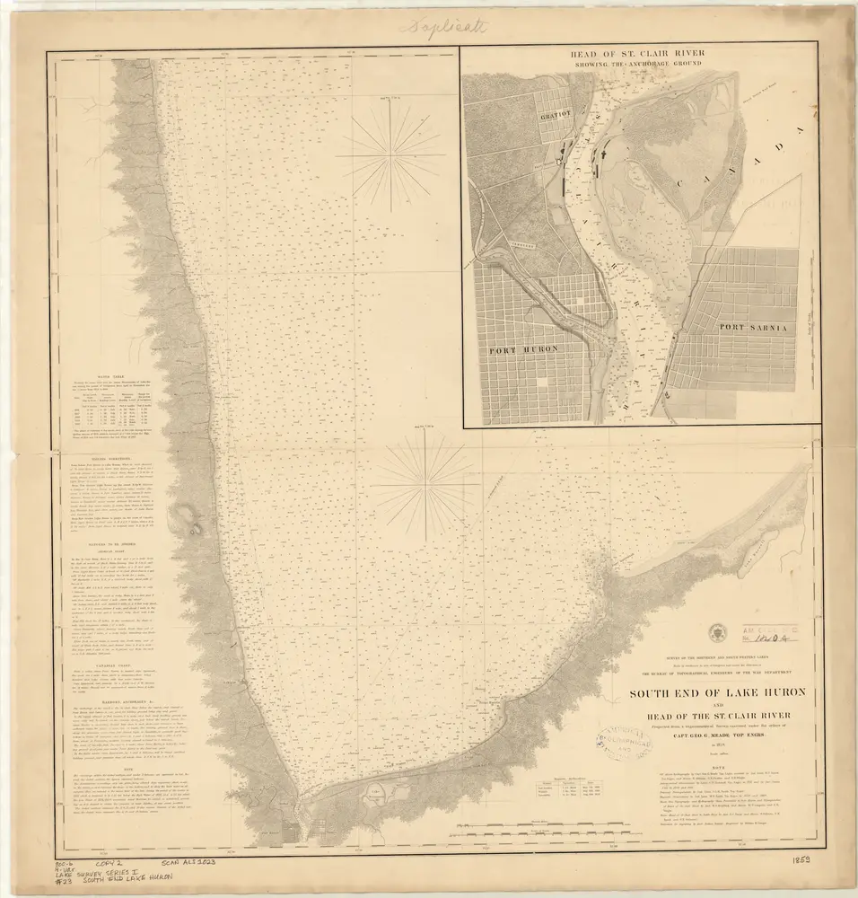 South End of Lake Huron and Head of the St Claire River