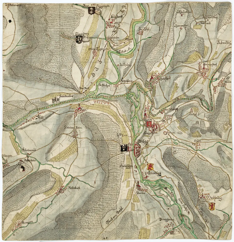 Grosse Landtafel des Zürcher Gebiets: Blatt 52: Brugg und Umgebung