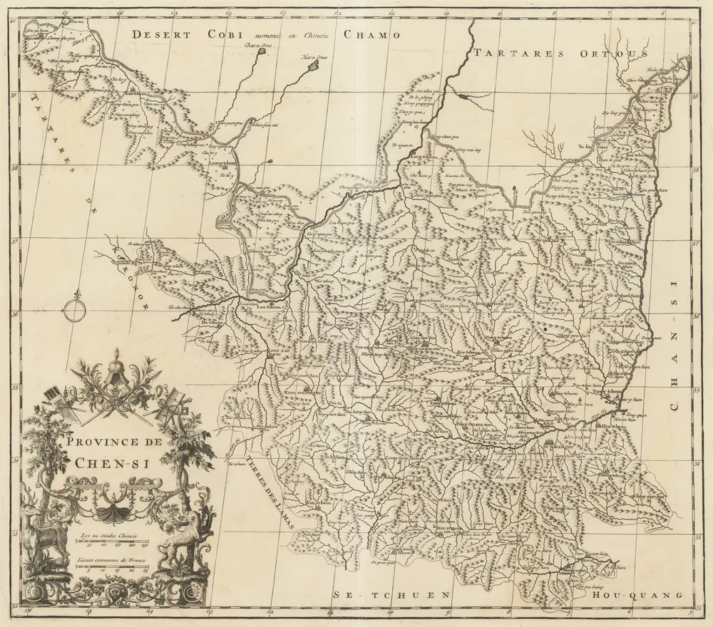 Province De Chen-Si [Karte], in: Nouvel Atlas De La Chine, de la Tartarie Chinoise Et Du Thibet, S. 44.