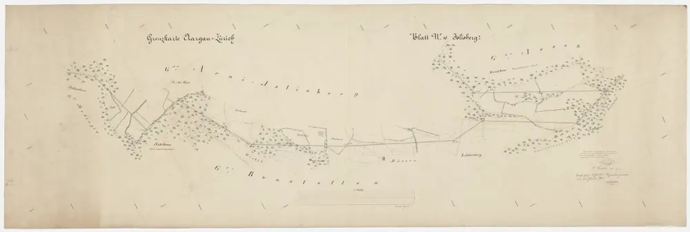 Grenze zwischen den Kantonen Zürich und Aargau bei Islisberg AG; Grundriss (Blatt 16)