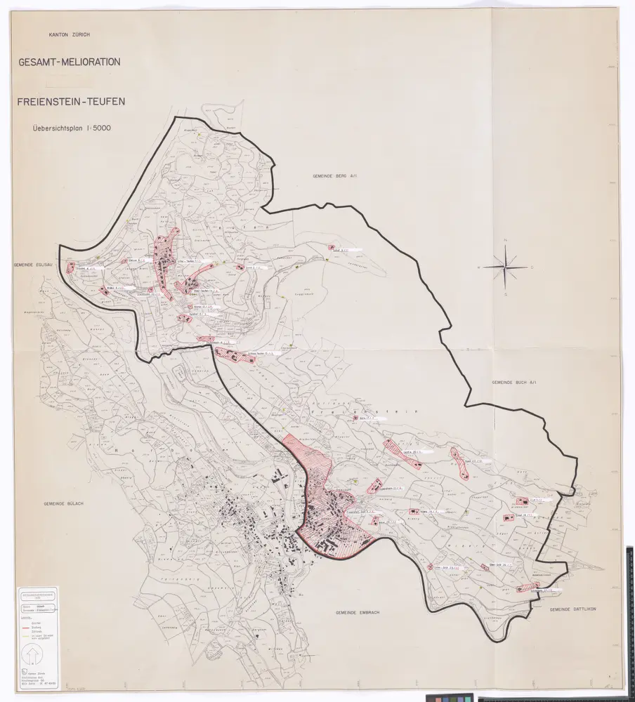 Freienstein-Teufen: Definition der Siedlungen für die eidgenössische Volkszählung am 01.12.1970; Siedlungskarte