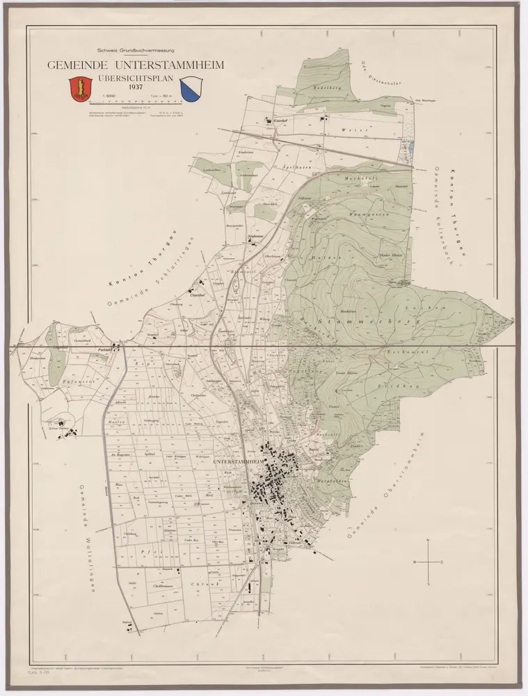 Unterstammheim: Gemeinde; Übersichtsplan (Schweizerische Grundbuchvermessung)
