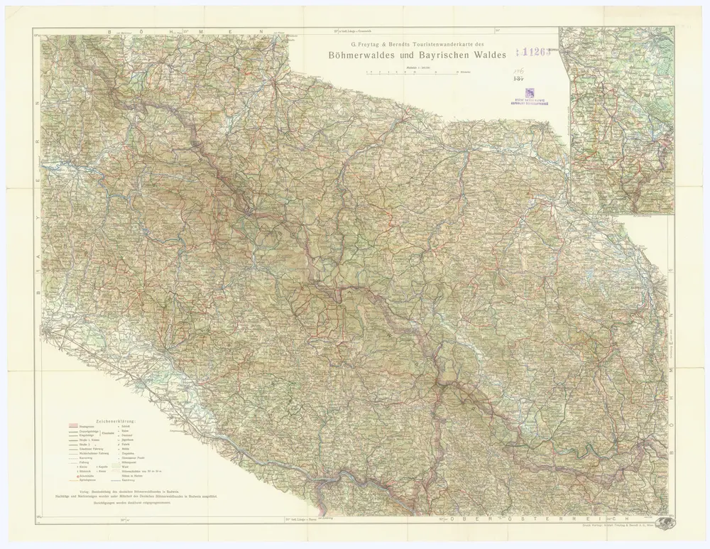 G. Freytag & Berndt Touristenwanderkarte des Böhmerwaldes und Bayrischen Waldes