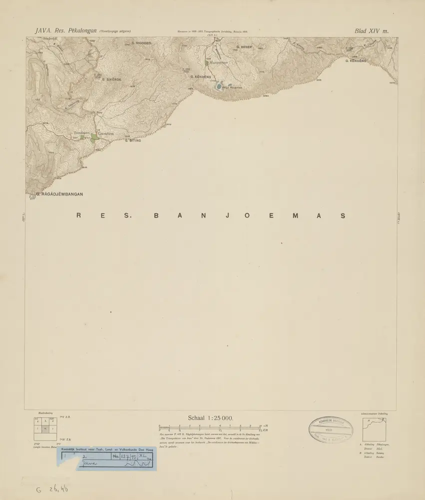 [Goenoeng Ragadjembangan] : hermeten in 1910-1915 / Topografische Inrichting