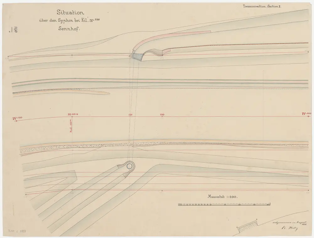 Kyburg, Seen: Töss bei Sennhof, Syphon; Situationsplan (Töss-Gebiet Nr. 51)