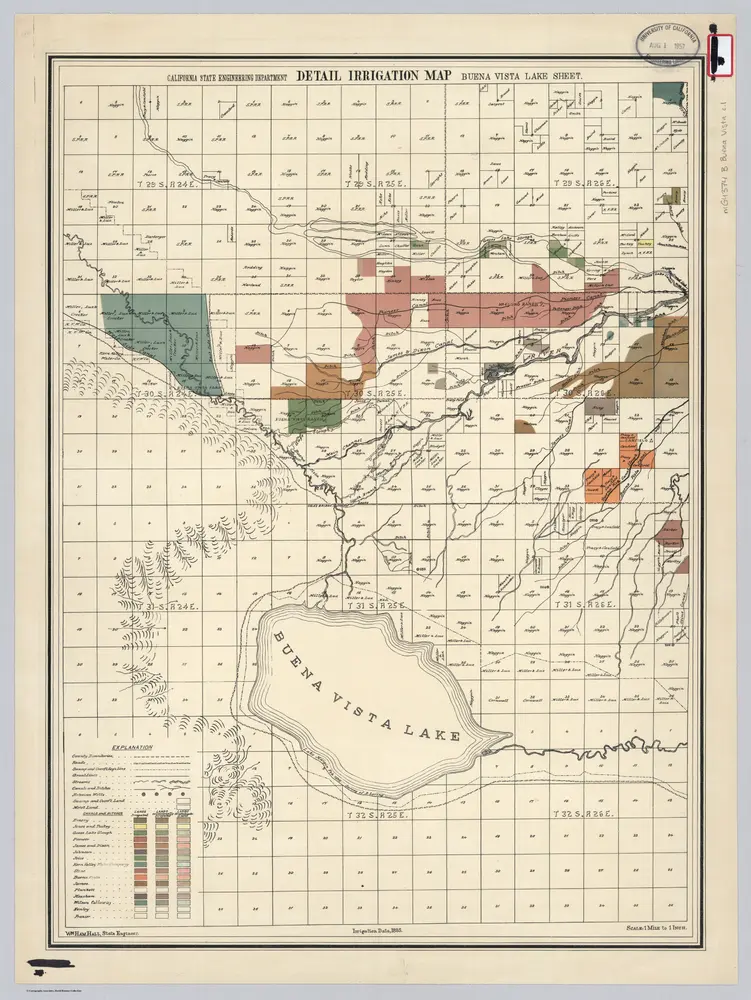 Buena Vista Lake Sheet.  Detail Irrigation Map.