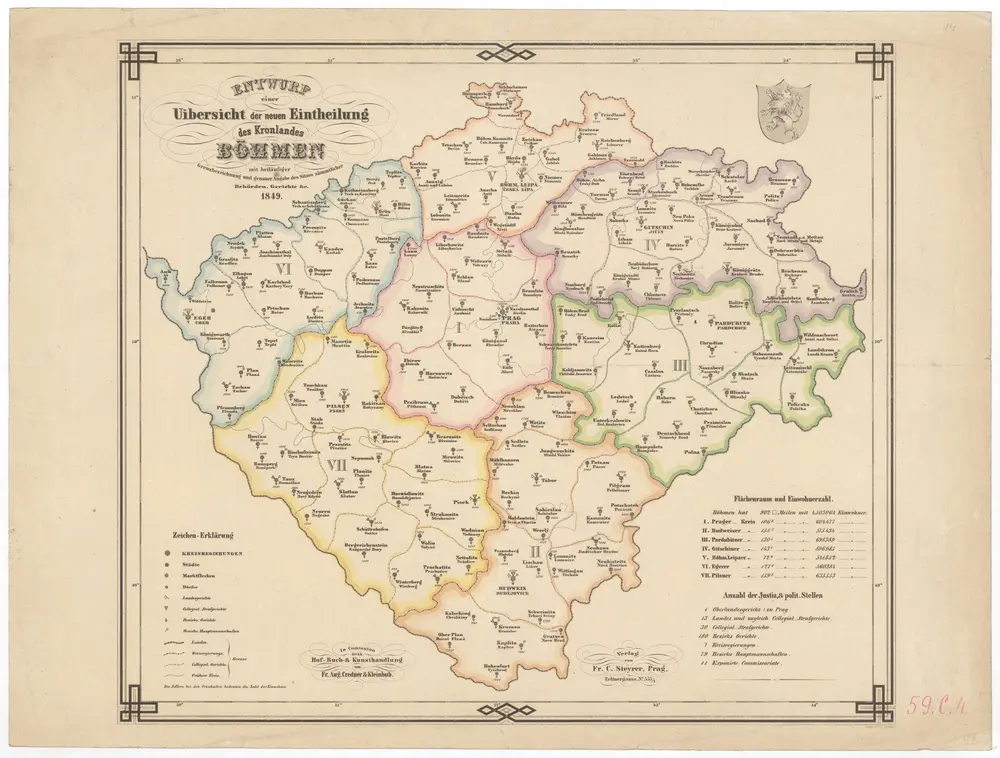 Entwurf einer Uibersicht der neuen Entheilung der Kronlandes Böhmen