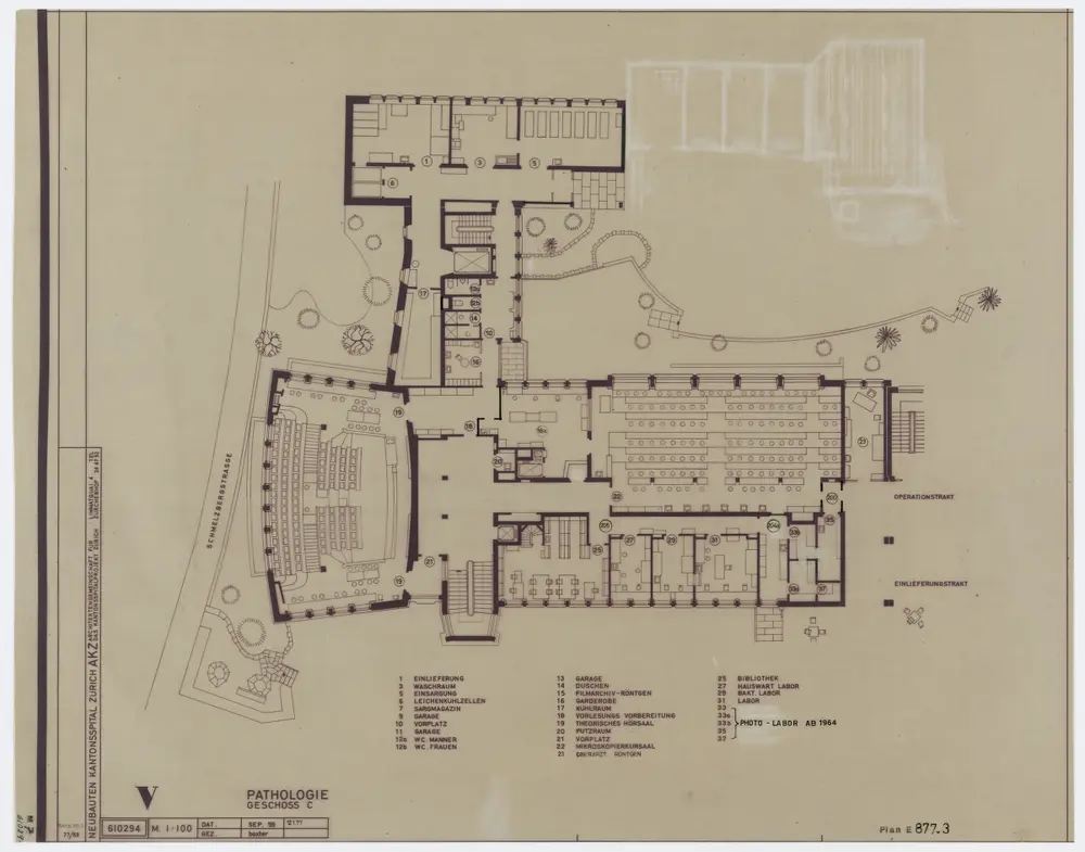 Zürich: Kantonsspital, Pathologie; Grundrisse: Geschoss C