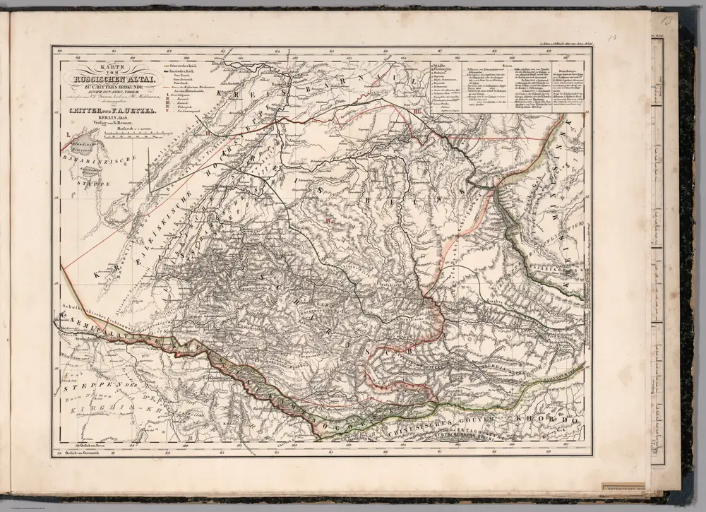 Map of Russian Altai ... Berlin, 1839.