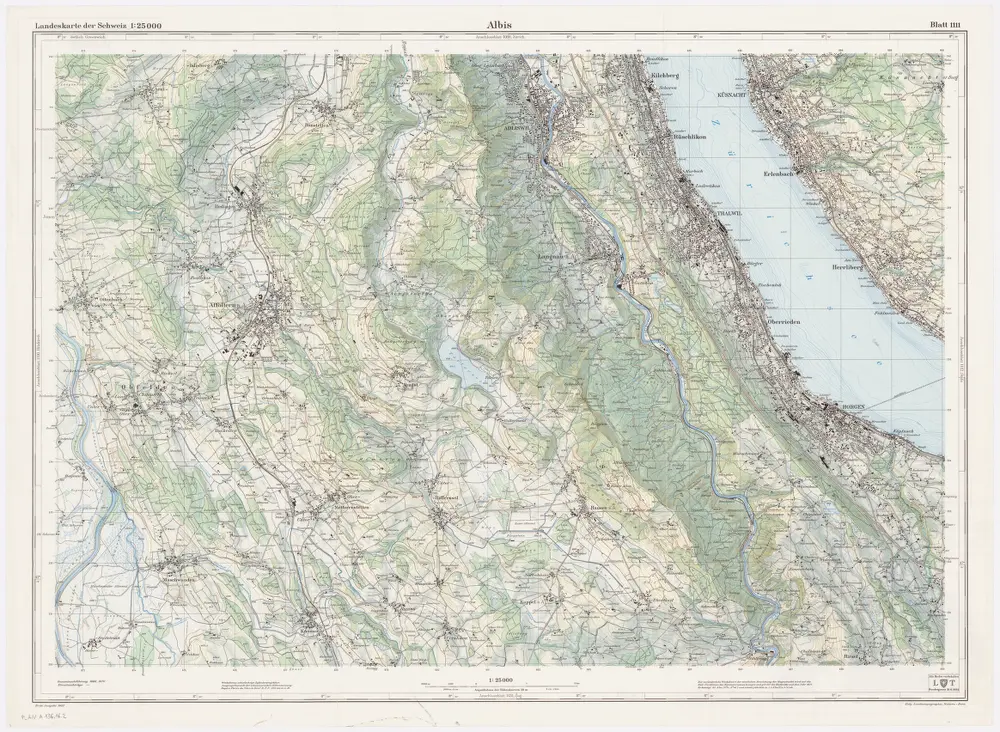 Landeskarte der Schweiz 1 : 25000: Den Kanton Zürich betreffende Blätter: Blatt 1111: Albis