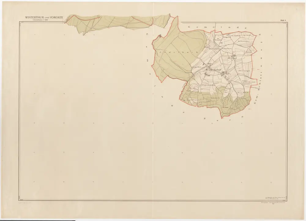 Winterthur, Oberwinterthur, Veltheim, Wülflingen: Stadtgemeinde und umliegende Gemeinden; Übersichtsplan: Blatt 4