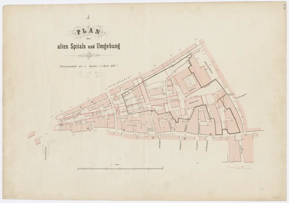 Zürich: Altes Spital und Umgebung; Grundriss