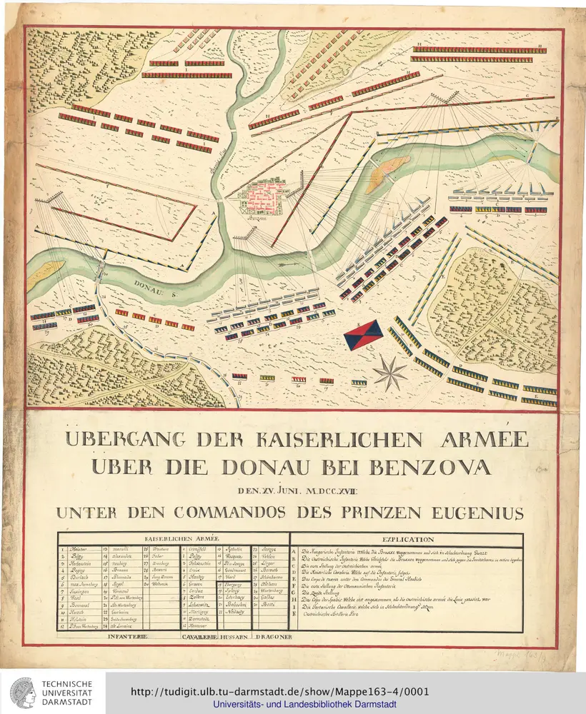 Übergang Der Kaiserlichen Armee Über Die Donau Bei Benzova Den. XV. Juni. M.DCC.XVII: Unter Den Commandos Des Prinzen Eugenius