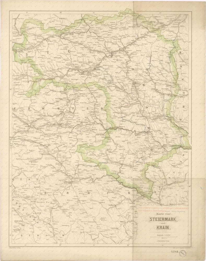 Karte von Steiermark und Krain