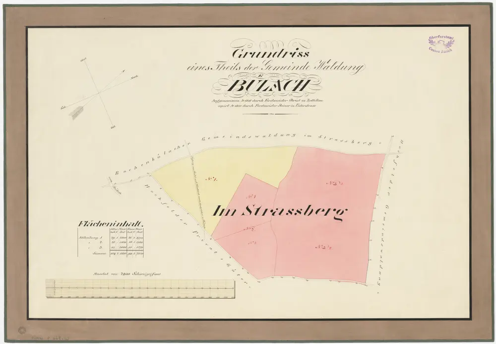 Bülach, Bachenbülach, Hochfelden: Gemeindewaldungen Bülach und Bachenbülach: Hochfelden: Gemeindewaldungen von Bülach und Bachenbülach auf dem Strassberg; Grundriss