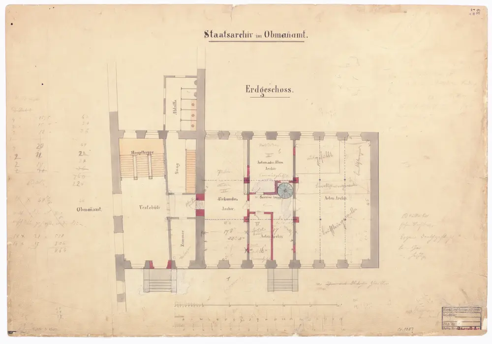 Staatsarchiv im Obmannamt: Erdgeschoss; Grundriss