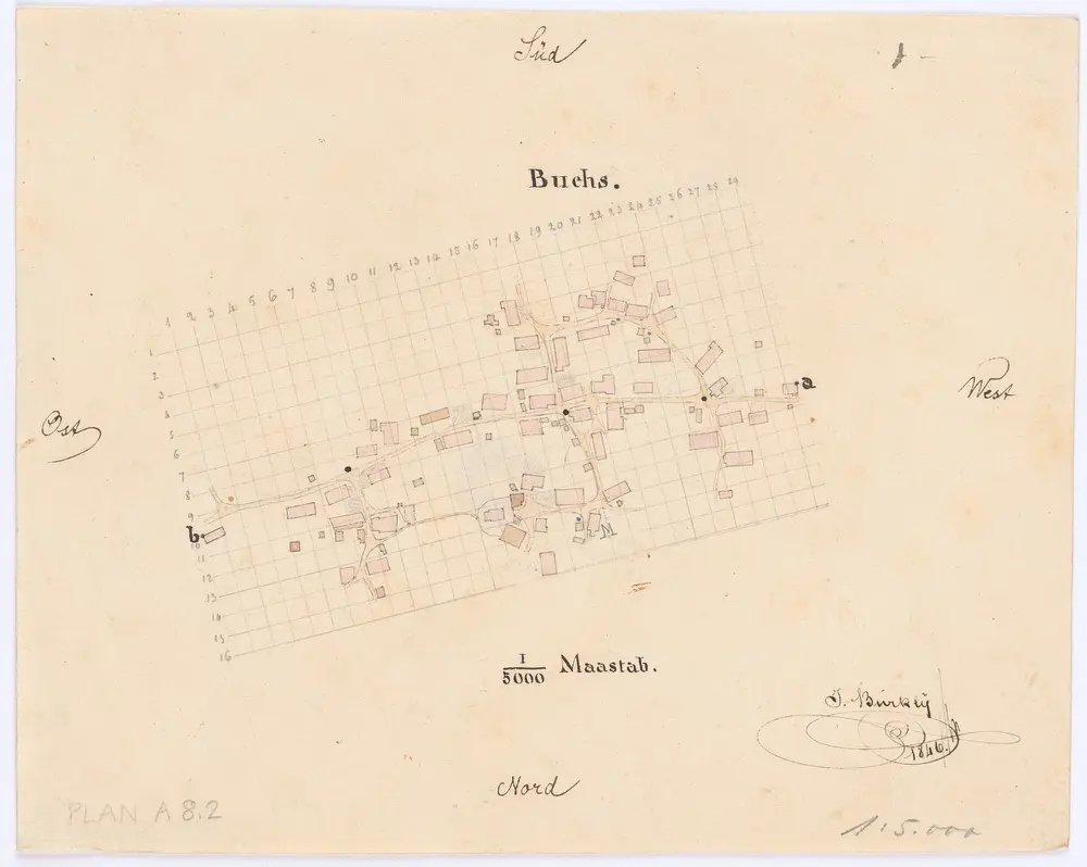 Vorlagen für die Topographische Karte des Kantons Zürich (Wild-Karte): Bezirk Dielsdorf: Ortsplan: Buchs