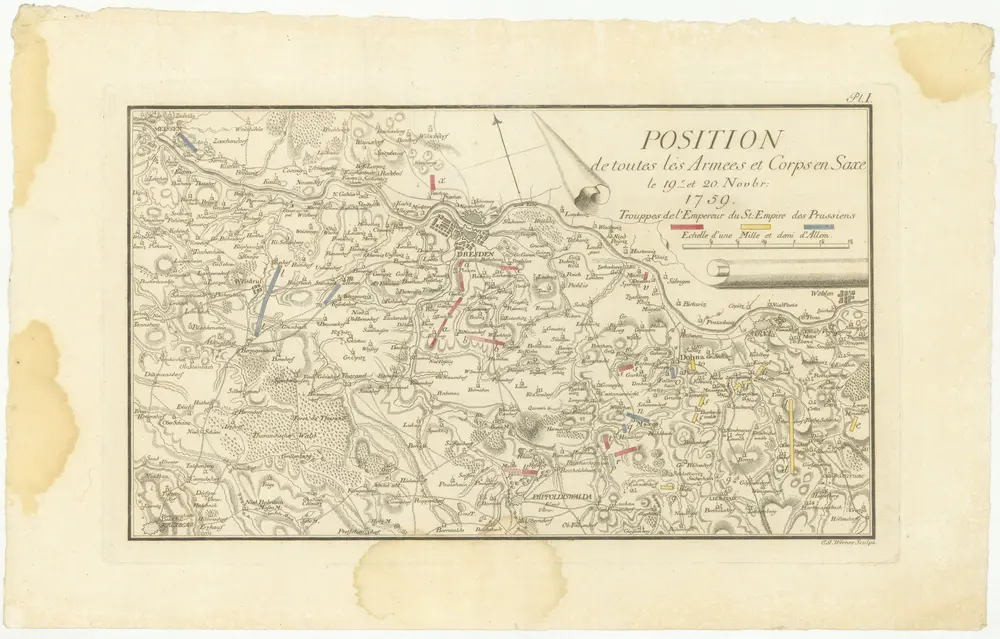 Position de toutes les armees et corps en Saxe le 19 et 20 Novbr [i.e. Novembre] 1759