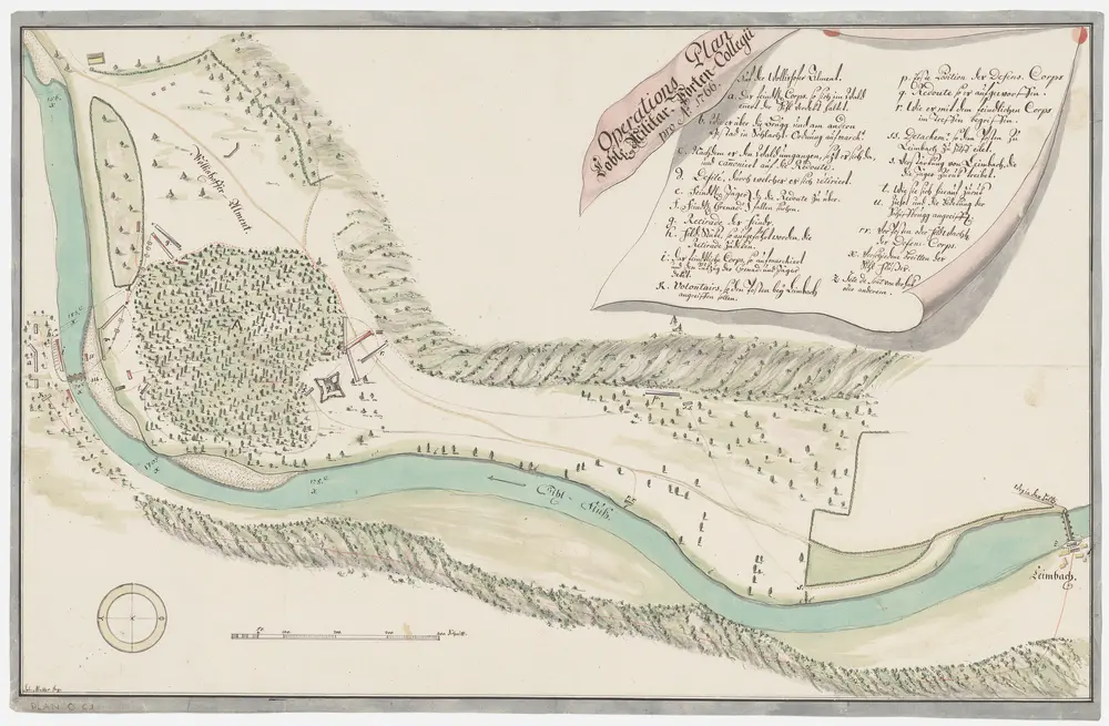 Wollishofen, Enge: Militär-Porten-Collegii; Operationsplan (Grundriss)