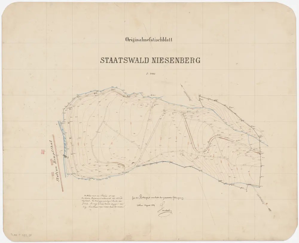 Kyburg, Töss, Illnau-Effretikon (damals Illnau), Schlatt: Staatswaldung: Töss: Niesenberg; Grundriss