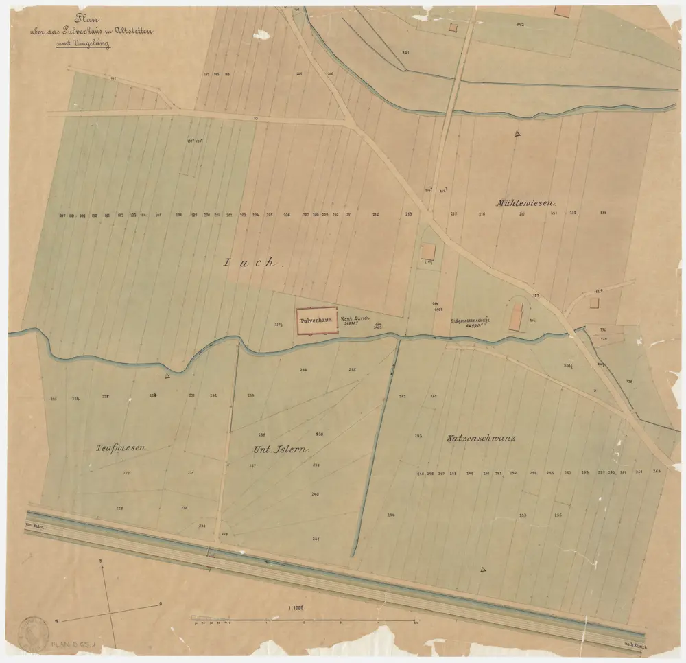 Altstetten: Pulverhaus samt Umgebung: Grundriss