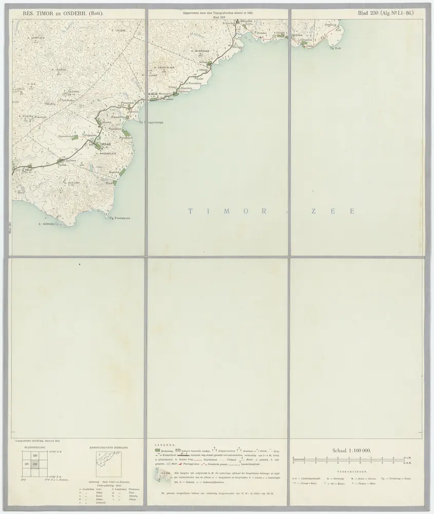 Res. Timor en Onderh. (Roti), Blad 230 (Alg. No. LI-86), uit: Res. Timor en onderh