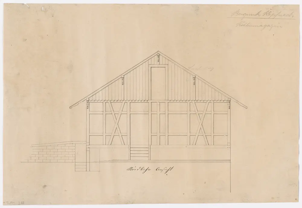 Horgen: Kohlebergwerk Käpfnach, Kohlemagazin; Nordansicht