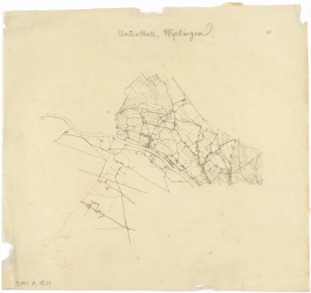 Vorlagen für die Topographische Karte des Kantons Zürich (Wild-Karte): Bezirk Zürich: Kartenbild-Pause: Unterstrass, Wipkingen