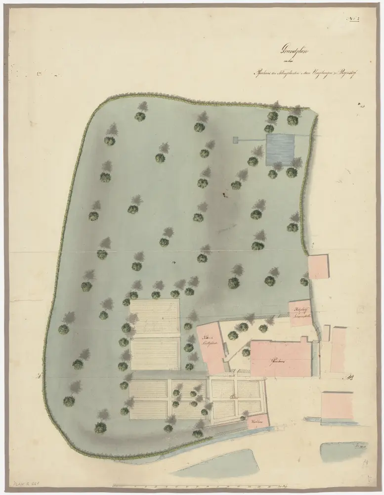 Regensdorf: Pfarrhaus und Umgebung; Grundriss (Nr. 2)