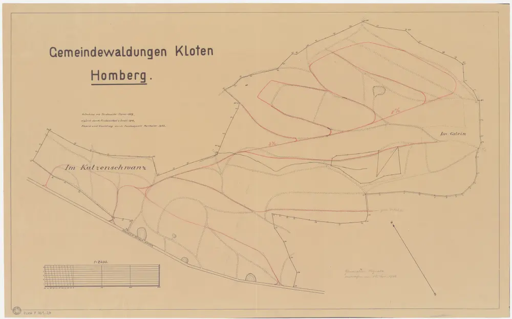 Kloten: Gemeinde- und Genossenschaftswaldungen: Gemeindewaldungen Homberg, Chatzenschwanz (Katzenschwanz), Gstein; Grundriss