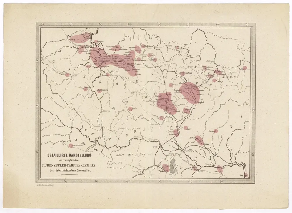 Detaillirte Darstellung der vorzüglichsten Rübenzucker-Fabriks-Bezirke der österreichischen Monarchie