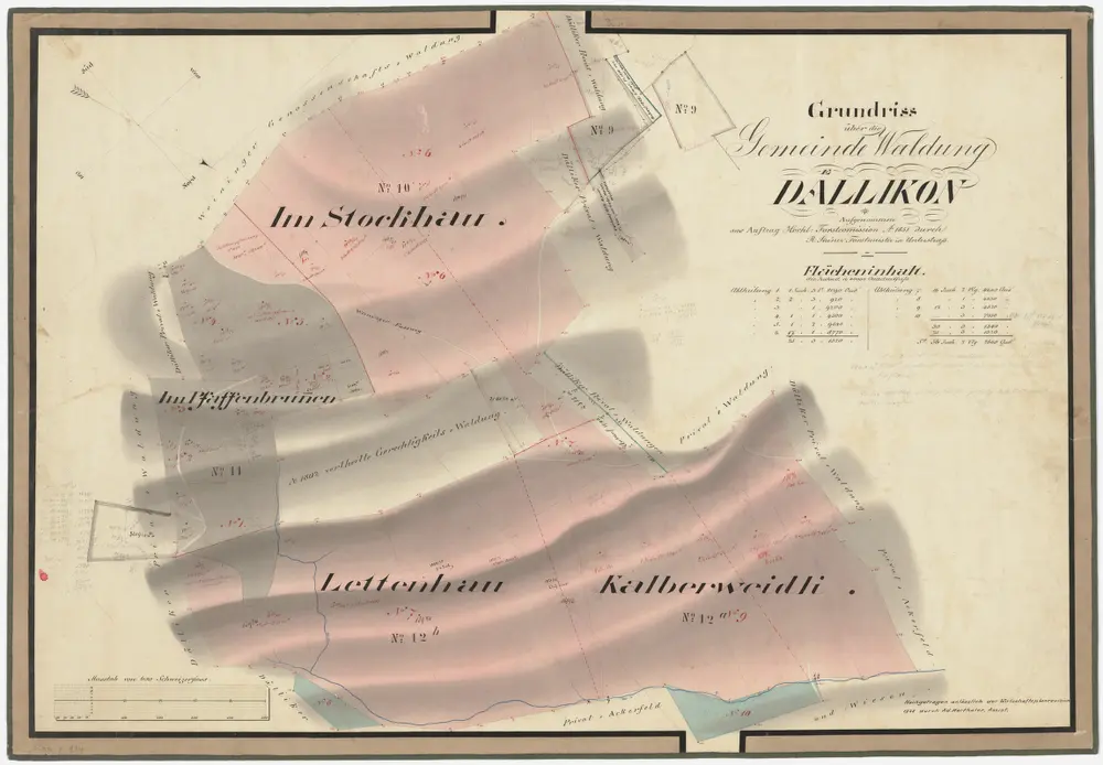 Dällikon: Gemeindewaldungen Stockhau, Pfaffenbrunnen, Lättenhau (Lettenhau), Chalberweidli (Kalberweidli); Grundriss