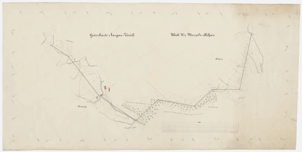 Grenze zwischen den Kantonen Zürich und Aargau von Murzeln bis Kilpen; Grundriss (Blatt 4)