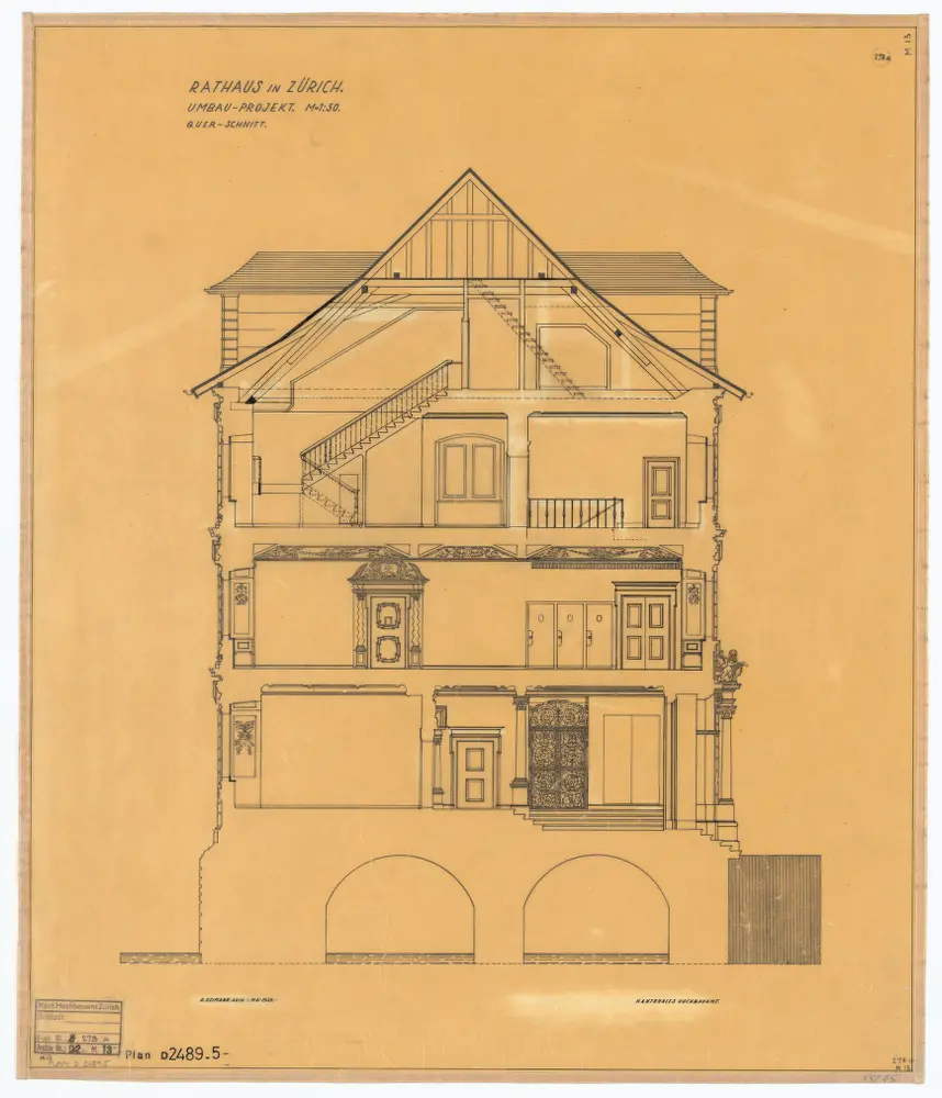 Rathaus: Umbau: Querschnitt 1